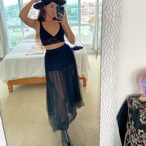 Carbon38 Black Mesh Skirt